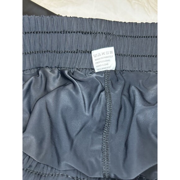 Luogongzi 2 in 1 Flowy Running Lined Shorts Women Size M  Black Drawstring - Picture 4 of 8